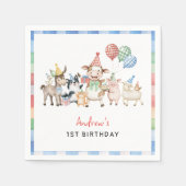 Serviette En Papier Animaux de ferme rouille Anniversaire de enfant (Devant)