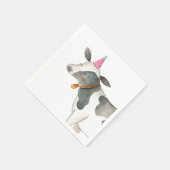 Serviette En Papier Animaux de ferme Vache Fille Anniversaire Vénitier (Coin)