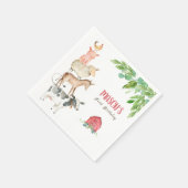 Serviette En Papier Animaux de ferme Zoo Garçon Anniversaire Barnyard (Coin)
