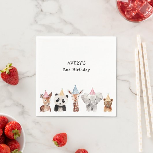 Serviette En Papier Animaux de fête Anniversaire (En situation)