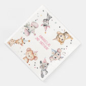 Serviette En Papier Animaux de fête mignonne safari fille anniversaire (Coin)