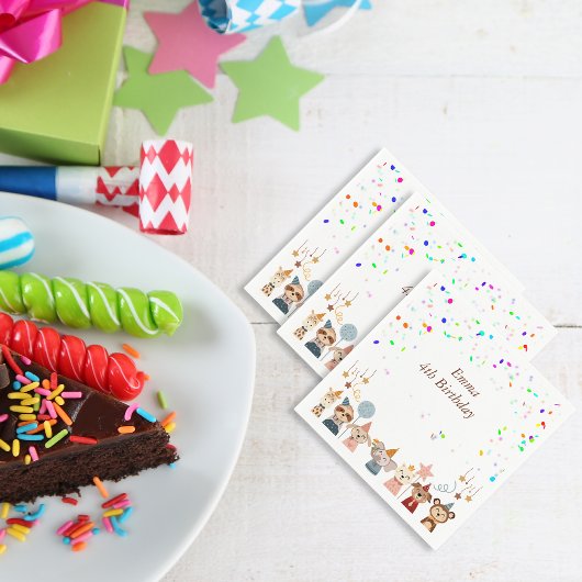 Serviette En Papier Animaux de fête personnalisable