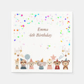 Serviette En Papier Animaux de fête personnalisable (Devant)