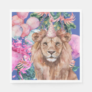 Serviette En Papier Animaux de fête Safari Jungle sauvage Un anniversa