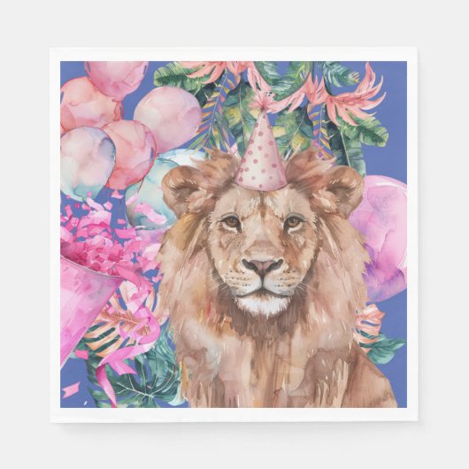 Serviette En Papier Animaux de fête Safari Jungle sauvage Un anniversa (Devant)