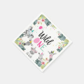 Serviette En Papier Animaux de fête Safari Wild One Girl Premier anniv (Coin)