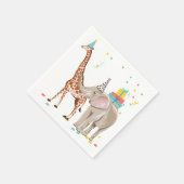 Serviette En Papier Animaux de fête Wild One Zoo Wild Jungle Anniversa (Coin)