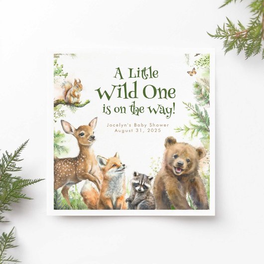 Serviette En Papier Animaux de forêt mignonne Sauvage Un