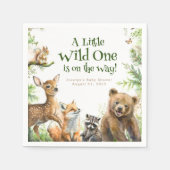 Serviette En Papier Animaux de forêt mignonne Sauvage Un (Devant)