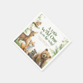 Serviette En Papier Animaux de forêt mignonne Sauvage Un (Coin)