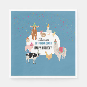 Serviette En Papier Animaux de la Fête de la Ferme Animaux de la Fête