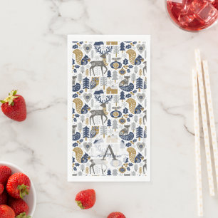 Serviette En Papier Animaux de la forêt Flocons de neige Noël scandina