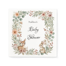 Animaux de la forêt Sauge Verte Baby Shower