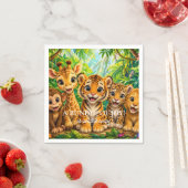 Serviette En Papier Animaux de la jungle pour bébé (En situation)