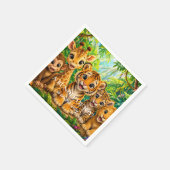 Serviette En Papier Animaux de la jungle pour bébé (Coin)