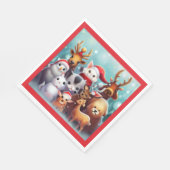 Serviette En Papier Animaux de Noël 2 (Coin)