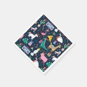 Serviette En Papier Animaux de vacances et icônes Motif (Coin)