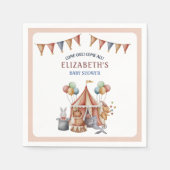Serviette En Papier Animaux de Whimsical Circus Baby shower de fête (Devant)
