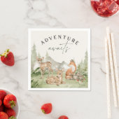Serviette En Papier Animaux des bois Aventure Attend Anniversaire (En situation)
