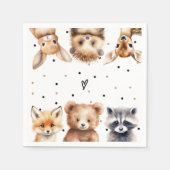 Serviette En Papier Animaux des bois Baby shower moderne (Devant)