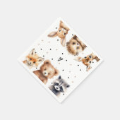 Serviette En Papier Animaux des bois Baby shower moderne (Coin)