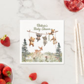 Serviette En Papier Animaux des bois Clothesline Baby shower forestier (En situation)