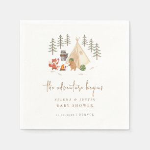 Serviette En Papier Animaux des bois L'aventure commence le Baby showe