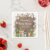 Serviette En Papier Animaux d'hiver rustiques Bois Papier d'anniversai (En situation)