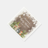 Serviette En Papier Animaux d'hiver rustiques Bois Papier d'anniversai (Coin)