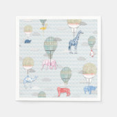 Serviette En Papier Animaux en Ballons à air chaud Napkin (Devant)