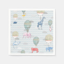 Animaux en Ballons à air chaud Napkin