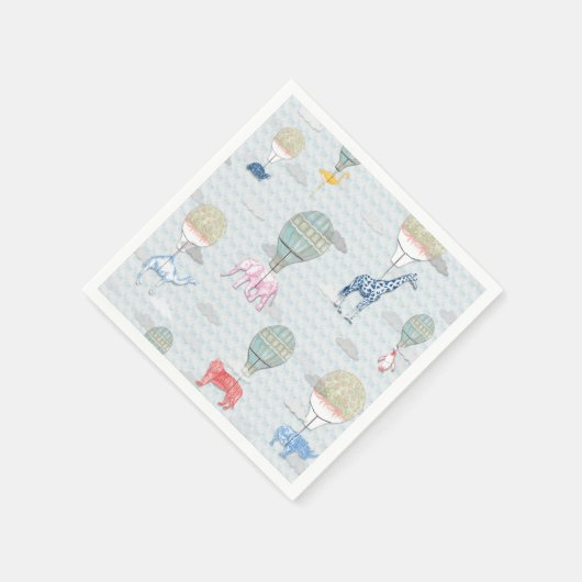 Serviette En Papier Animaux en Ballons à air chaud Napkin (Coin)