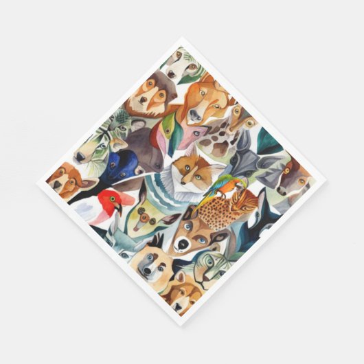 Serviette En Papier Animaux Extraordinaires (Coin)