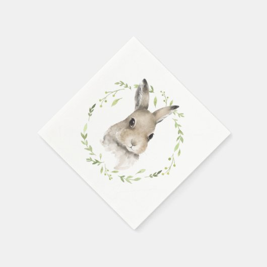 Serviette En Papier Animaux forestiers Aquarelle Lapin Lapin Simple (Coin)