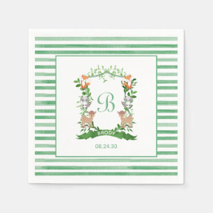 Serviette En Papier Animaux forestiers Crest Boy Baby shower serviette