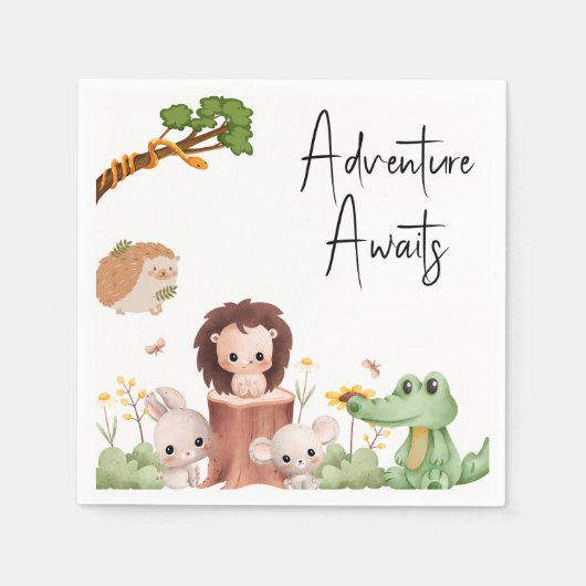 Serviette En Papier Animaux forestiers des bois (Devant)