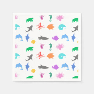 Serviette En Papier Animaux marins à motifs