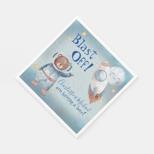 Serviette En Papier Animaux mignons dans l'espace extra-atmosphérique (Coin)