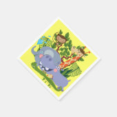 Serviette En Papier Animaux mignons de safari (Coin)
