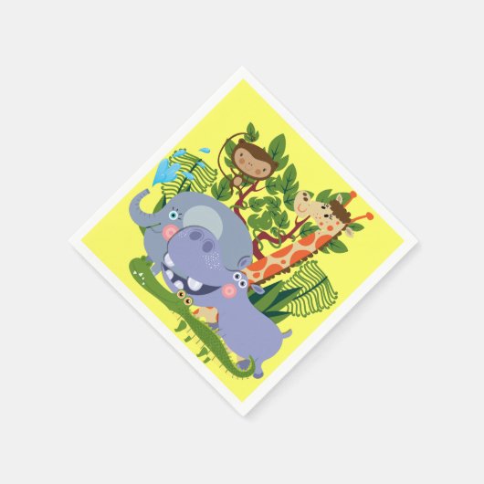 Serviette En Papier Animaux mignons de safari (Coin)