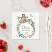 Serviette En Papier Animaux rustiques en bois Baby shower Sprinkle Boy (En situation)