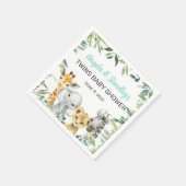 Serviette En Papier animaux safari blanc baby shower serviettes. servi (Coin)