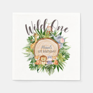 Serviette En Papier Animaux sauvages Bois