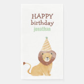 Serviette En Papier Animaux sauvages mignons Anniversaire (Devant)