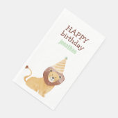 Serviette En Papier Animaux sauvages mignons Anniversaire (Coin)