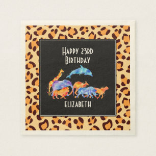 Serviette En Papier Animaux sauvages sur un Motif Empreinte de léopard