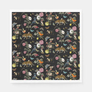Serviette En Papier Animaux sauvages vintages et sombres en forêt