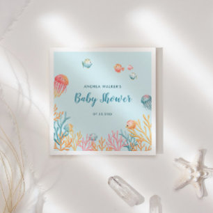 Serviette En Papier Animaux Sous-Marins Fête de Naissance Bébé Colorée