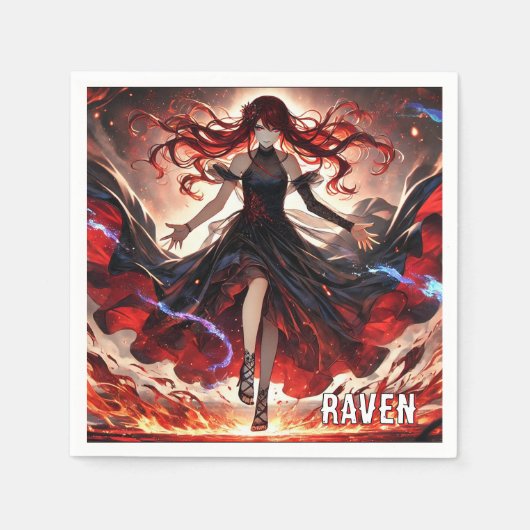 Serviette En Papier Anime Command the Flames, Embrace the Storm Custom (Devant)