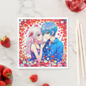 Serviette En Papier Anime Couple Mariage unique (En situation)